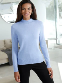 Stehkragenpullover aus reinem Kaschmir