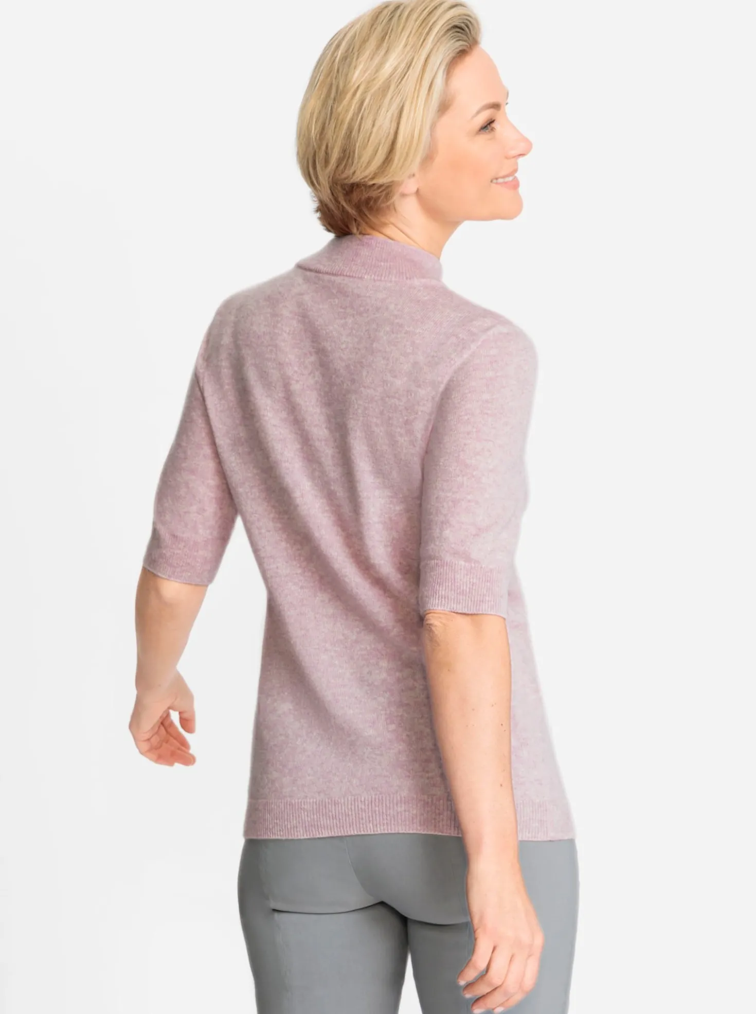 Stehkragenpullover aus reinem Kaschmir