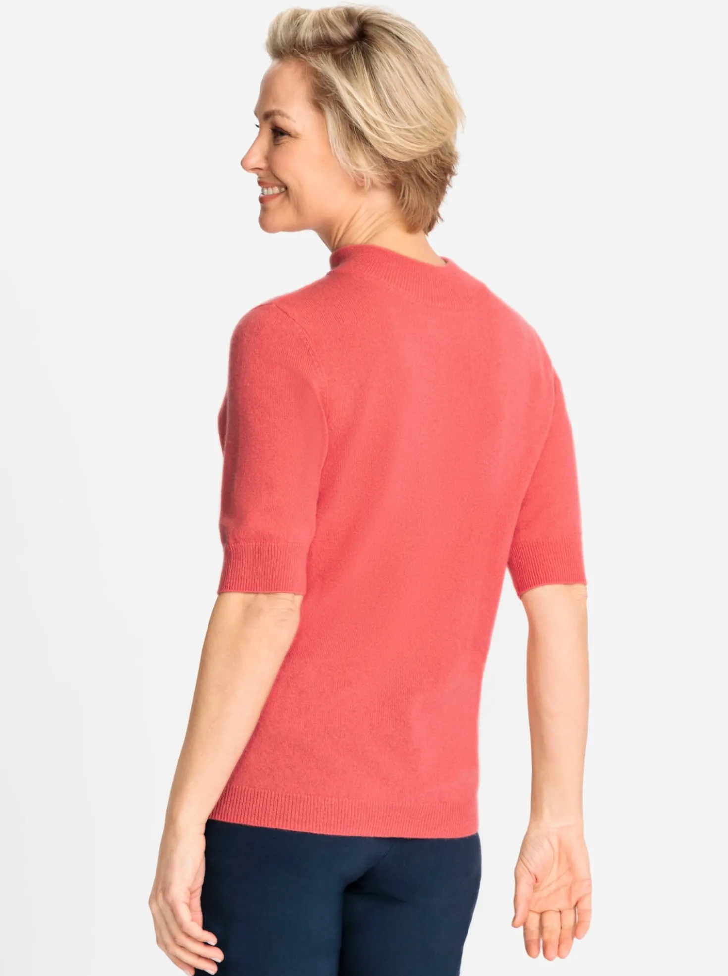 Stehkragenpullover aus reinem Kaschmir