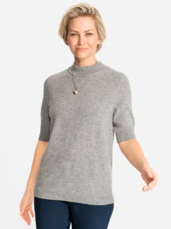Stehkragenpullover aus reinem Kaschmir