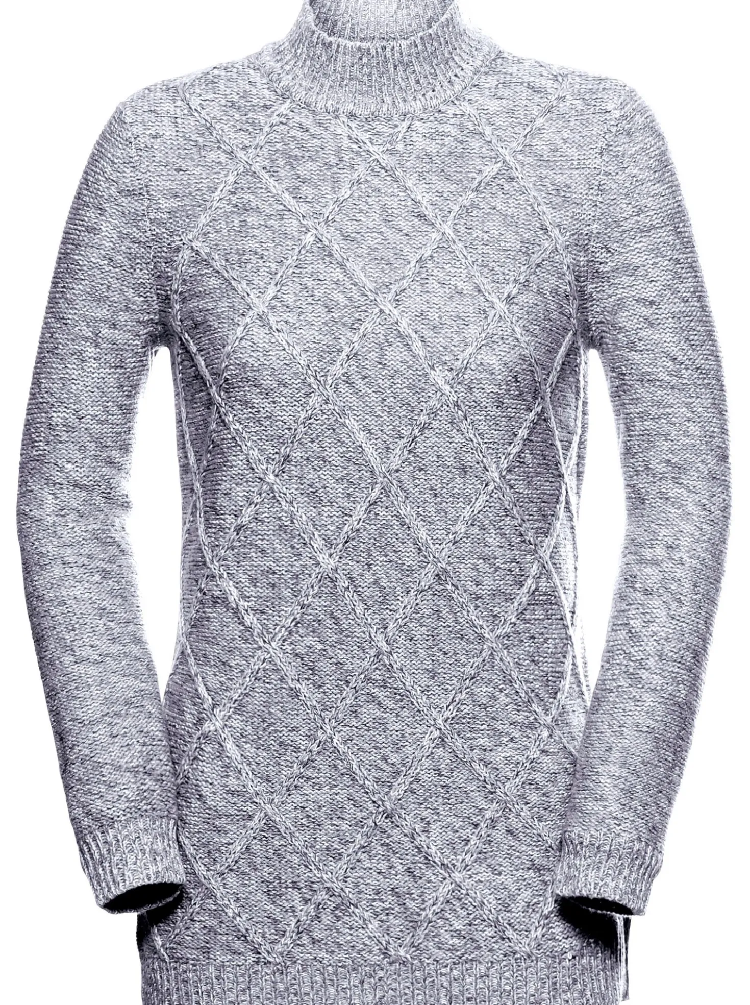 Stehkragenpullover im Rauten-Dessin