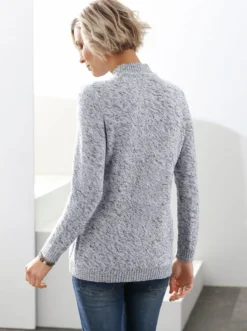 Stehkragenpullover im Rauten-Dessin