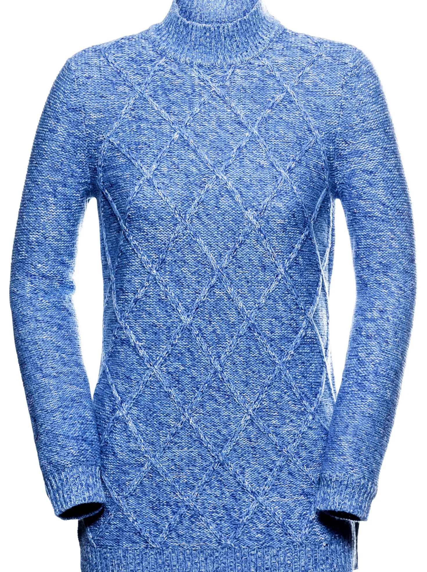 Stehkragenpullover im Rauten-Dessin
