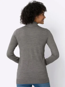 Stehkragenpullover in Longform