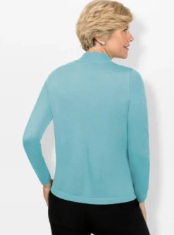 Stehkragenpullover mit Ajour-Muster