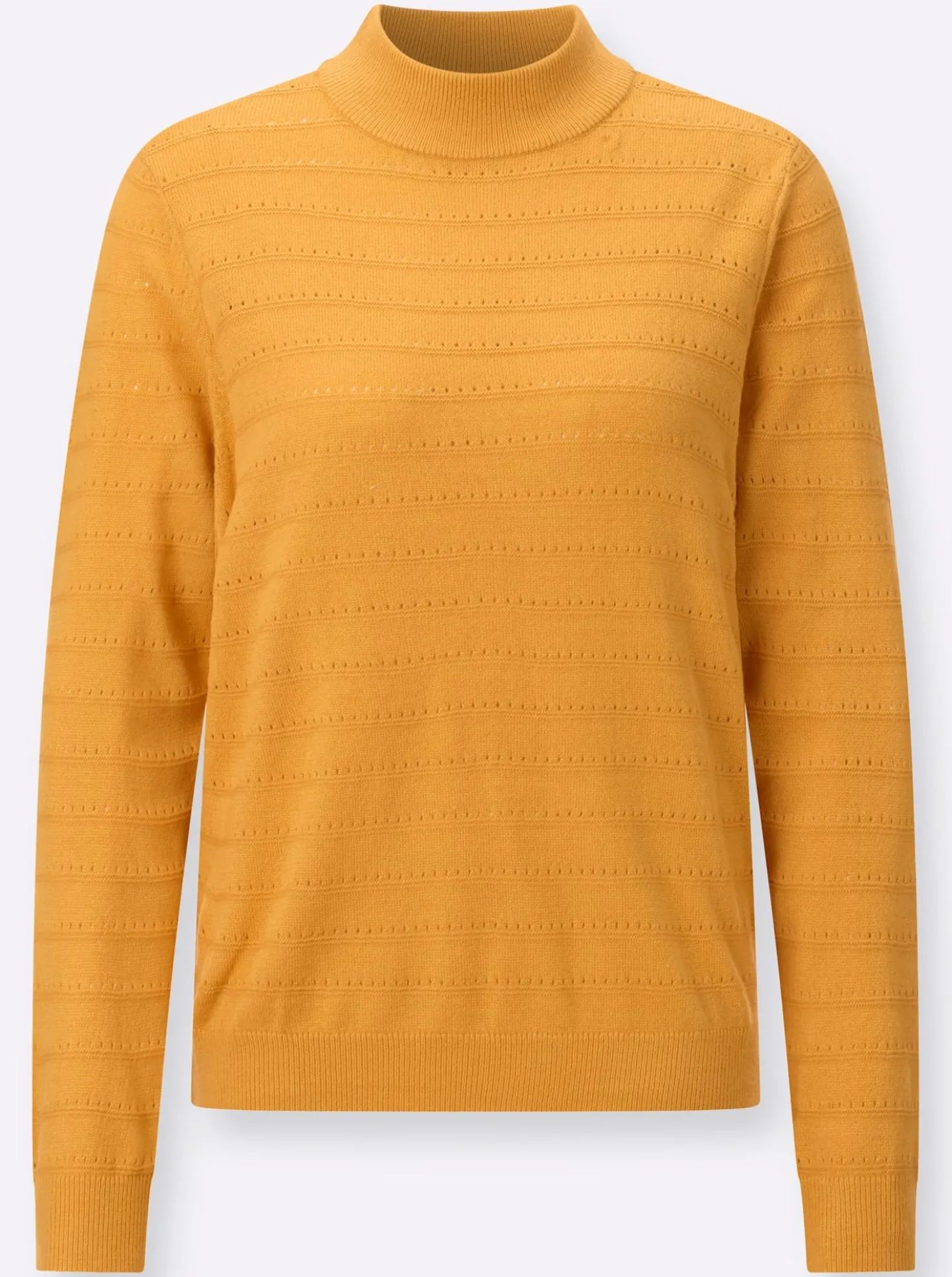 Stehkragenpullover mit Ajour-Muster