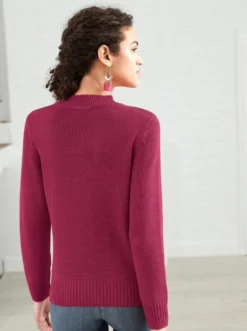 Stehkragenpullover mit Baumwolle