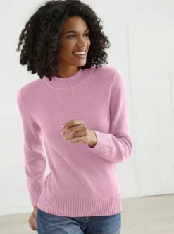 Stehkragenpullover mit Baumwolle