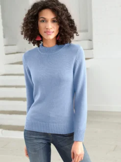 Stehkragenpullover mit Baumwolle