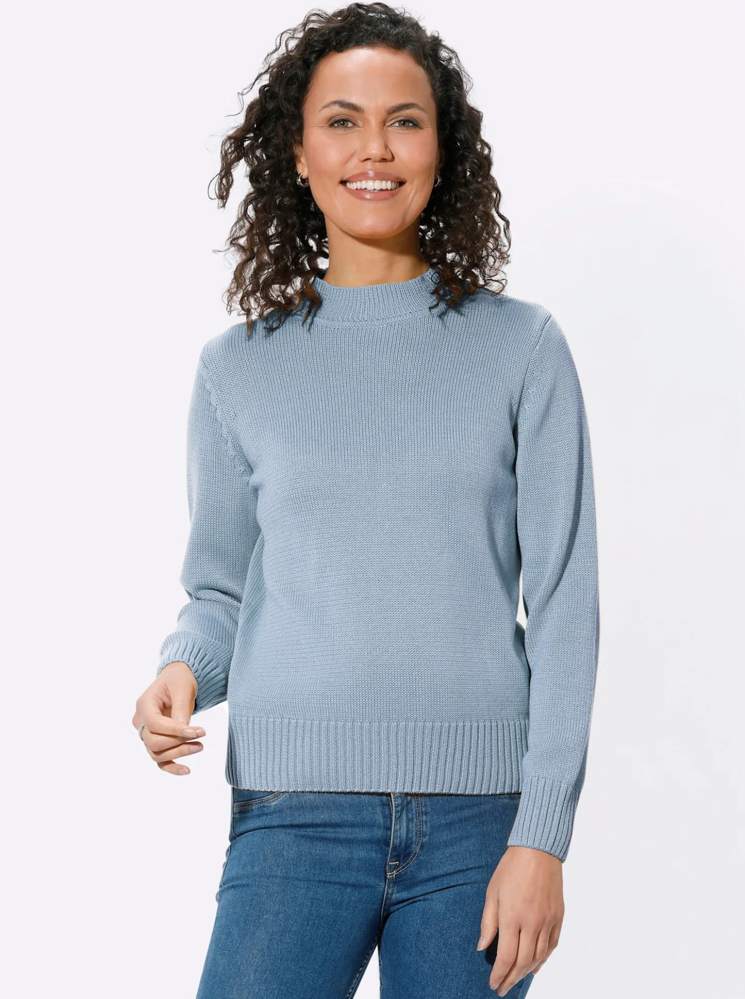 Stehkragenpullover mit Baumwolle