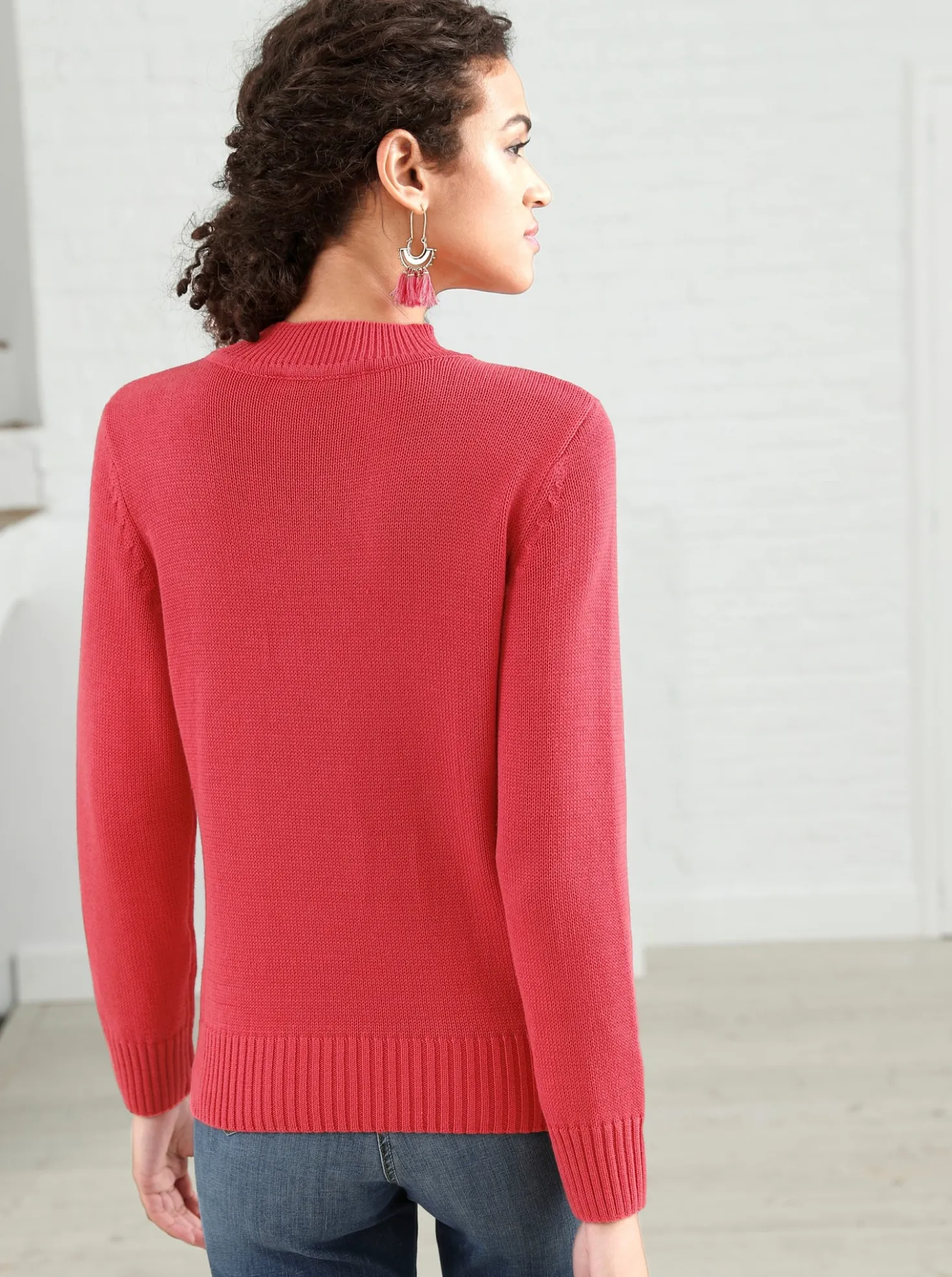 Stehkragenpullover mit Baumwolle