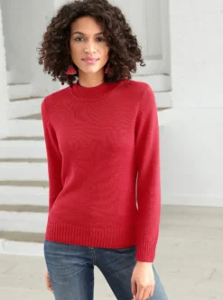 Stehkragenpullover mit Baumwolle