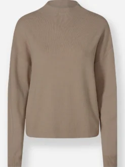 Stehkragenpullover mit überschnittener Schulter