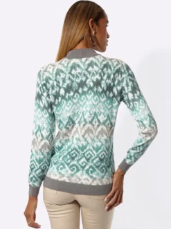 Stehkragenpullover mit Bindebändern