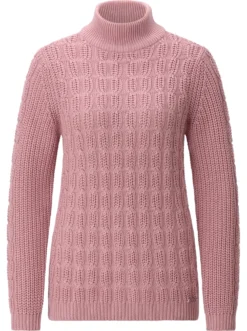 Stehkragenpullover mit elastischen Rippbündchen