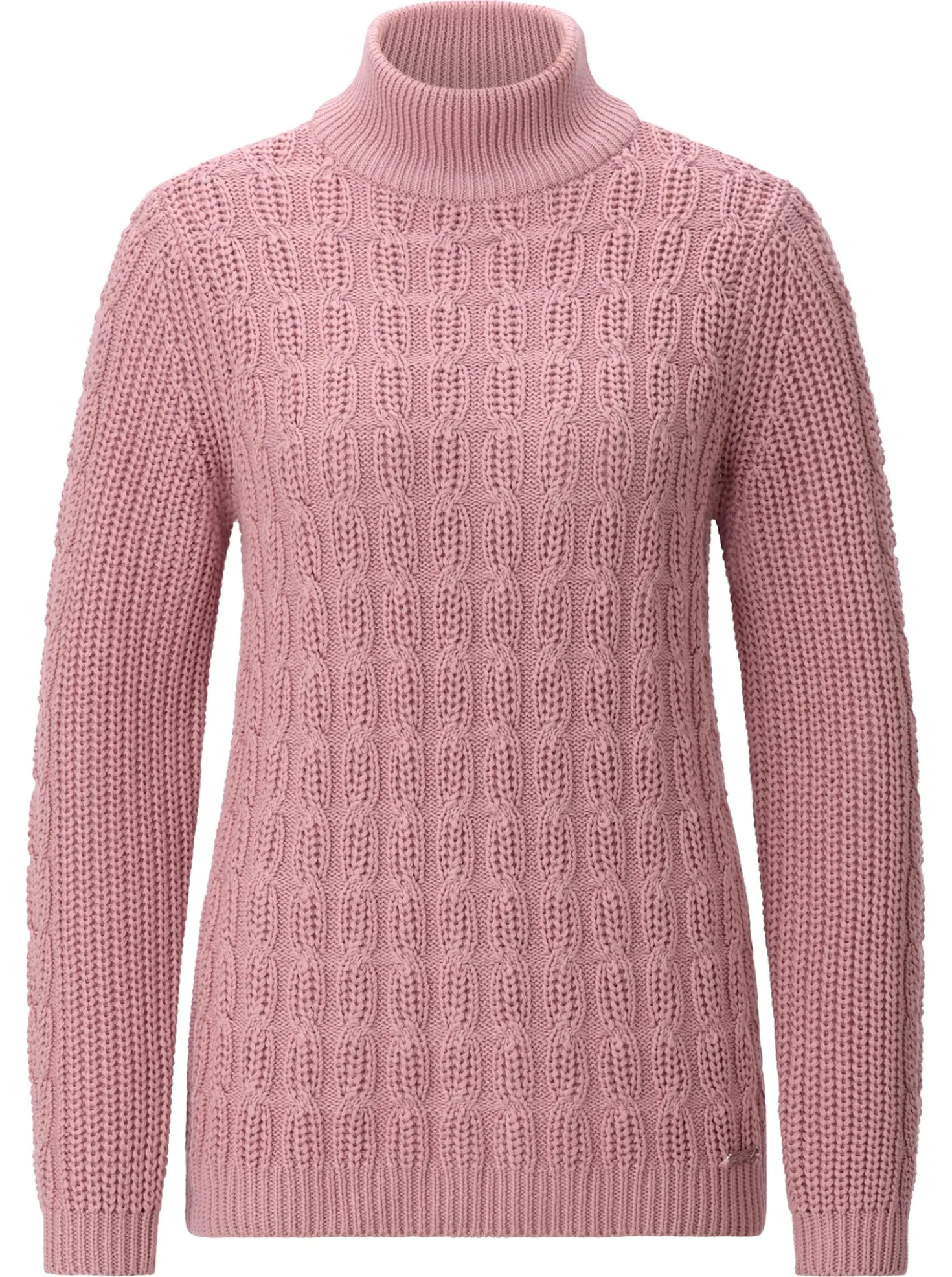 Stehkragenpullover mit elastischen Rippbündchen