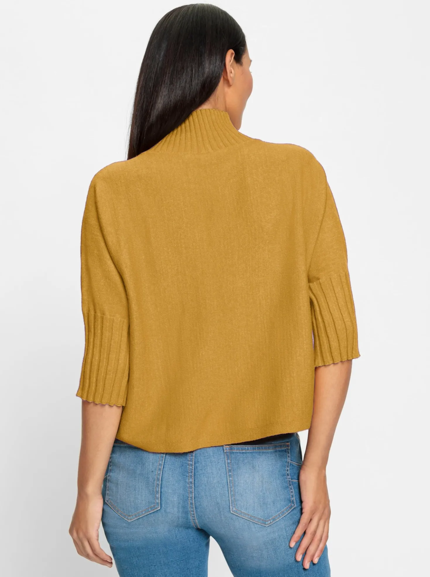 Stehkragenpullover mit Fledermaus-Ärmeln