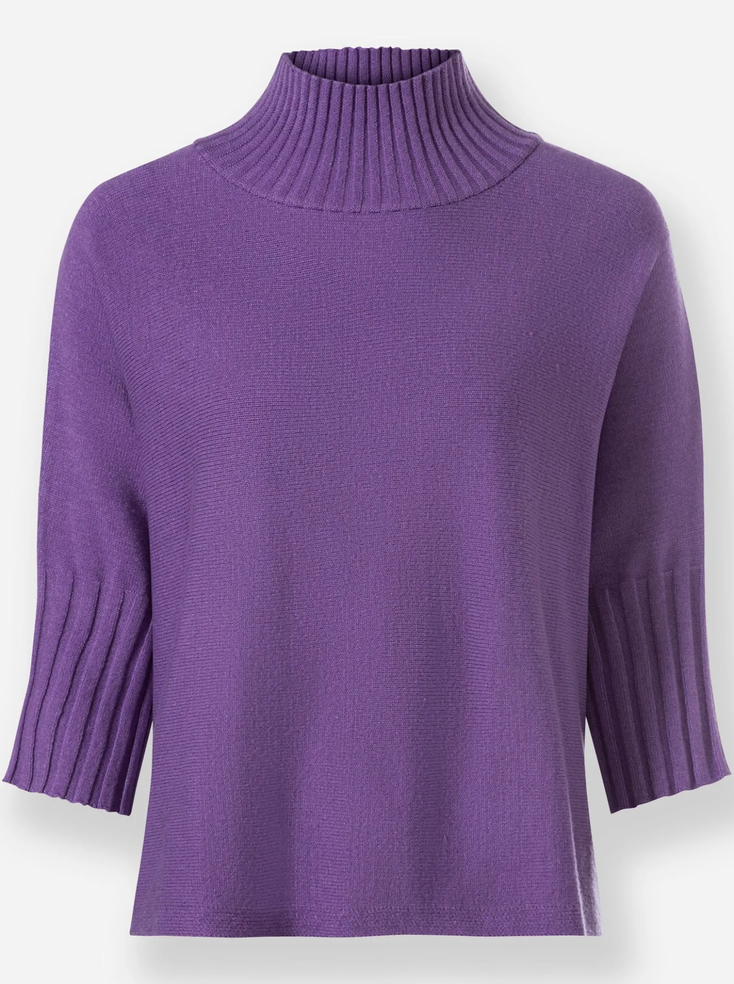 Stehkragenpullover mit Fledermaus-Ärmeln