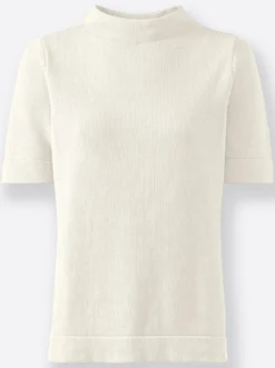 Stehkragenpullover mit Halbarm