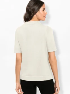 Stehkragenpullover mit Halbarm