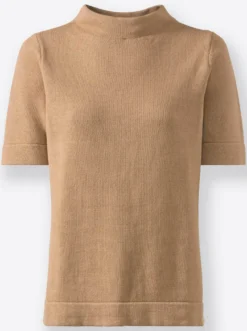 Stehkragenpullover mit Halbarm
