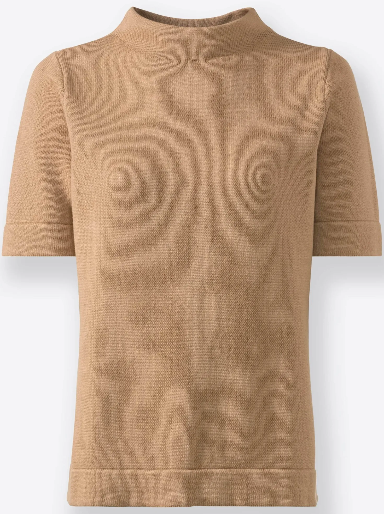 Stehkragenpullover mit Halbarm