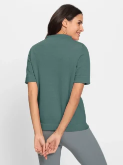 Stehkragenpullover mit Halbarm
