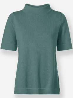 Stehkragenpullover mit Halbarm