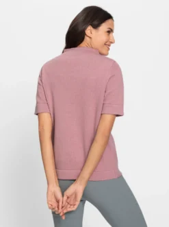 Stehkragenpullover mit Halbarm