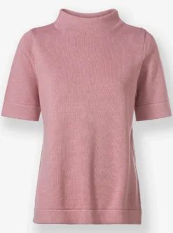 Stehkragenpullover mit Halbarm