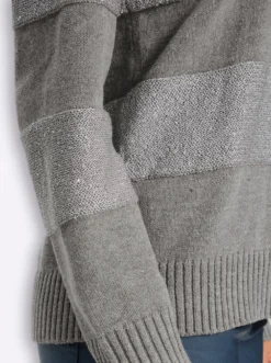 Stehkragenpullover mit Paillettengarn