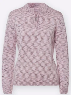 Stehkragenpullover mit Reißverschluss