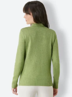 Stehkragenpullover mit Ripp-Strick