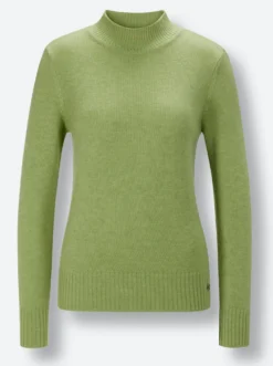 Stehkragenpullover mit Ripp-Strick