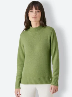 Stehkragenpullover mit Ripp-Strick