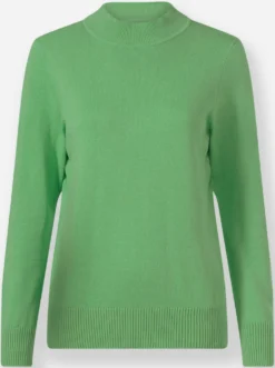 Stehkragenpullover mit Ripp-Abschlüssen