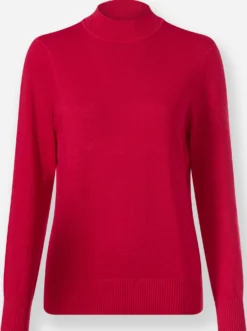 Stehkragenpullover mit Ripp-Abschlüssen