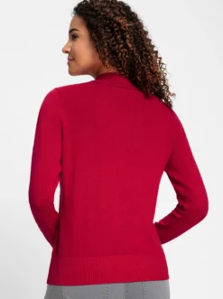 Stehkragenpullover mit Ripp-Abschlüssen