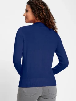 Stehkragenpullover mit Ripp-Abschlüssen
