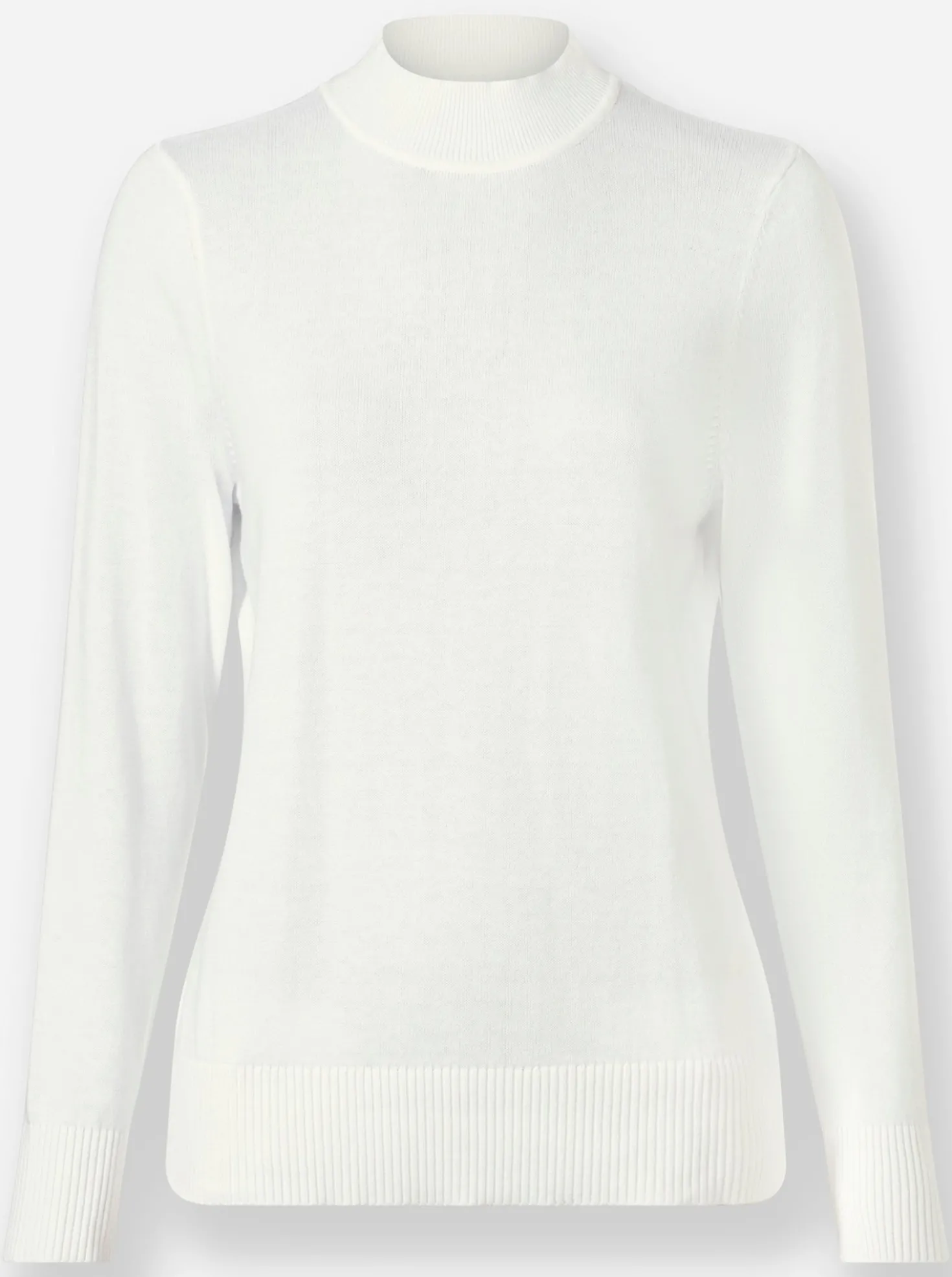 Stehkragenpullover mit Ripp-Abschlüssen