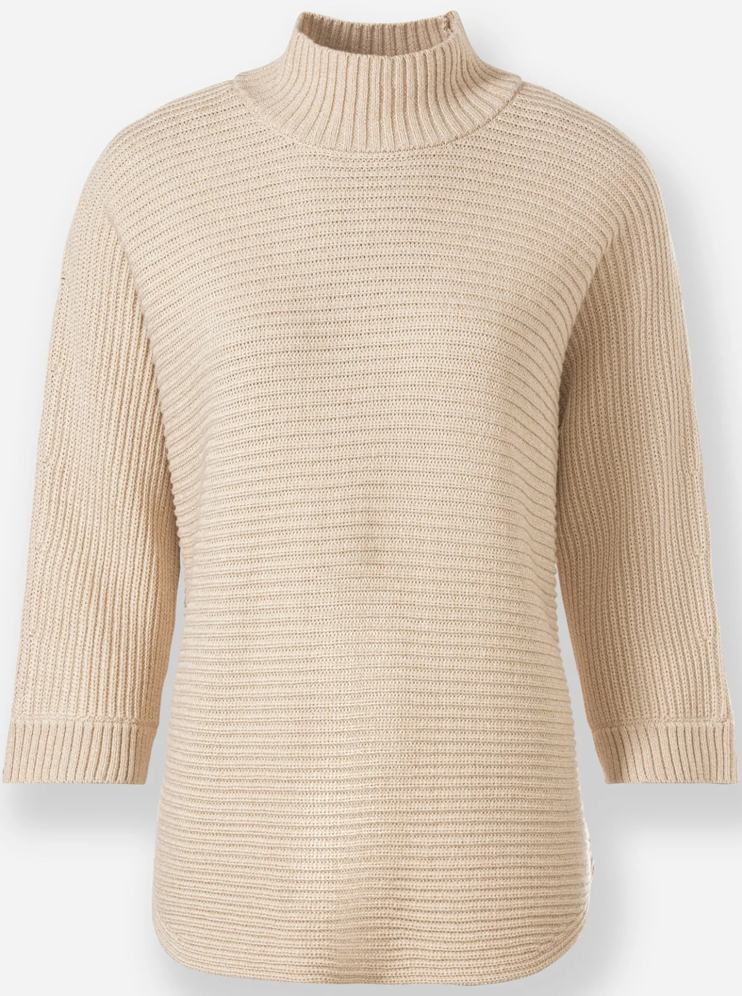 Stehkragenpullover mit Rippenstrick
