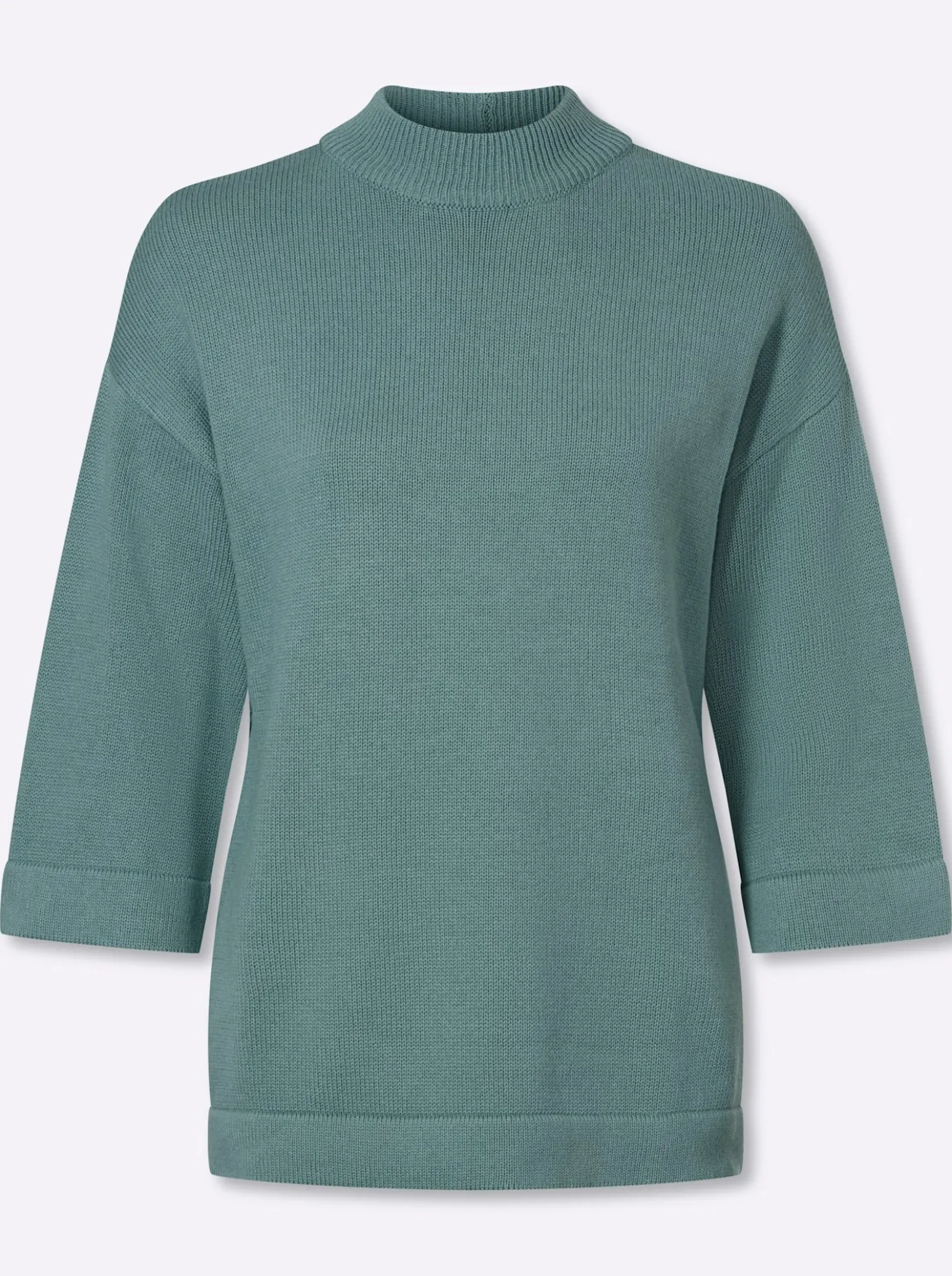 Stehkragenpullover mit 3/4-Ärmeln
