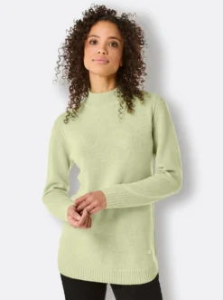 Stehkragenpullover Mit seitlichen Einsätzen