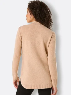 Stehkragenpullover Mit seitlichen Einsätzen