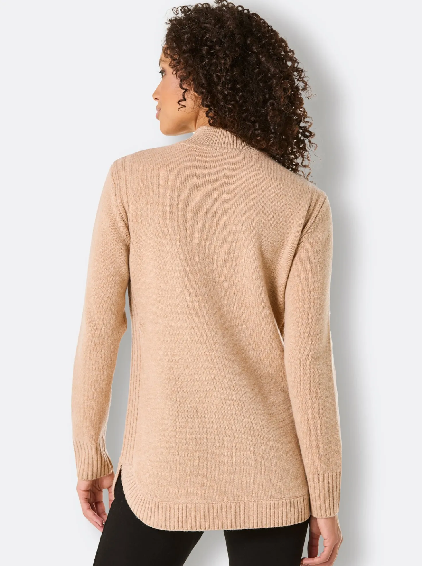 Stehkragenpullover Mit seitlichen Einsätzen