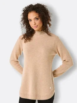 Stehkragenpullover Mit seitlichen Einsätzen