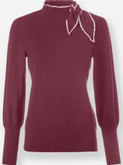 Stehkragenpullover mit seitlicher Schluppe