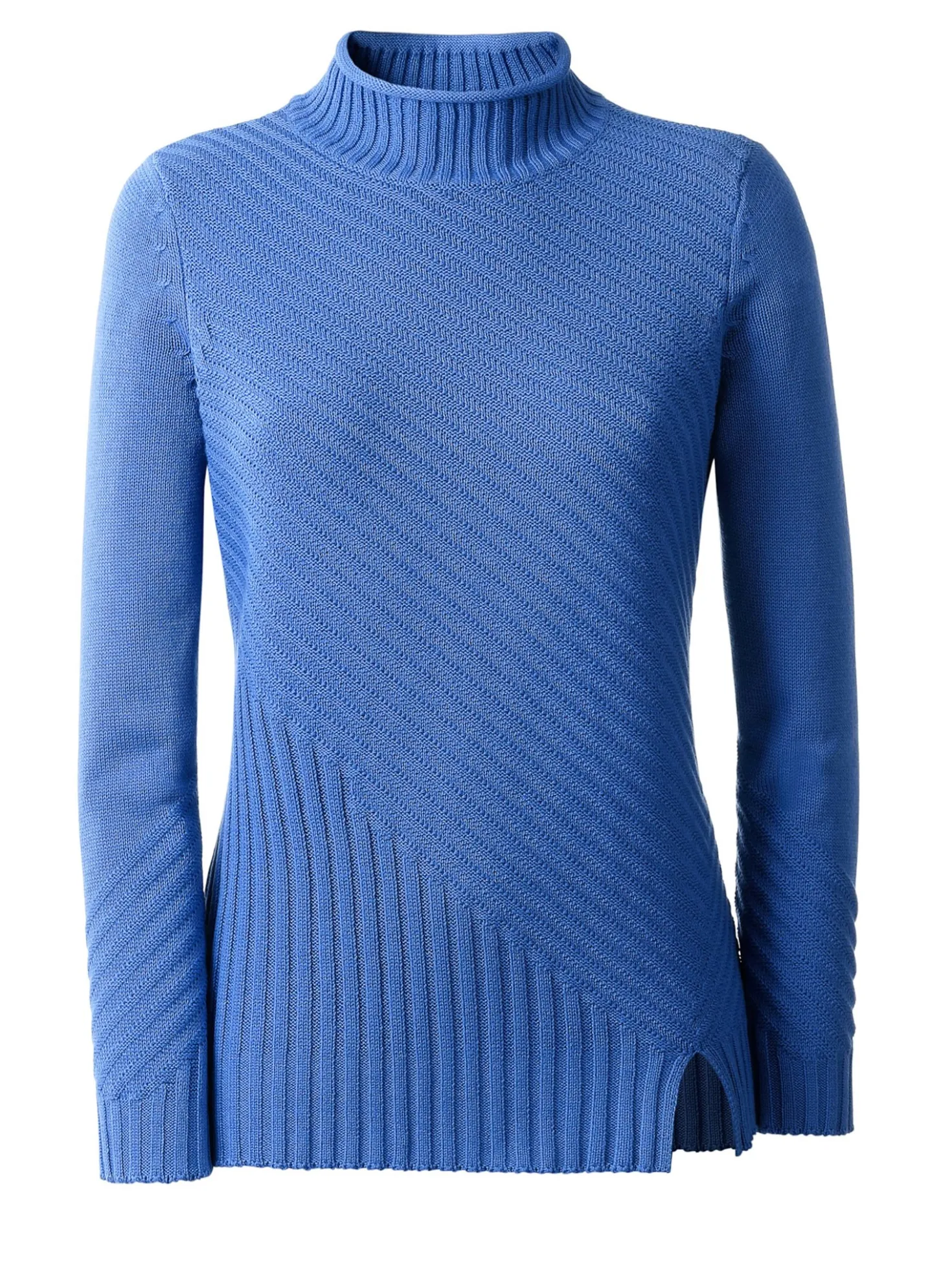 Stehkragenpullover mit Strickmuster