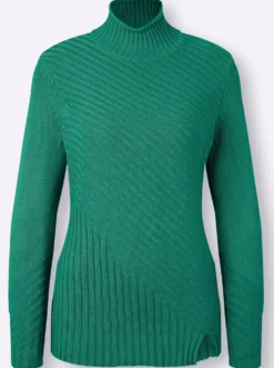 Stehkragenpullover mit Strickmuster