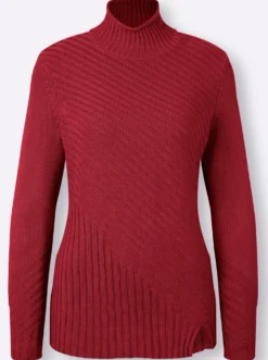Stehkragenpullover mit Strickmuster